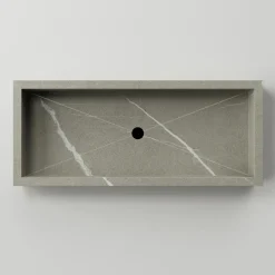 Viadurini Bathroom Keramikwaschbecken-Rechteckiges Badezimmer-Waschbecken aus Feinsteinzeug Made in Italy - Ludmilla