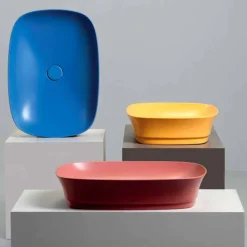 Viadurini Bathroom Keramikwaschbecken-Rechteckiges Keramik-Arbeitsplattenwaschbecken Made in Italy - Zarro