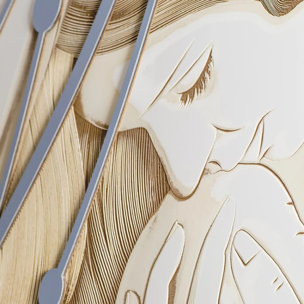 Viadurini Decor Religiöse Bilder-Rechteckiges, mit Laser gefertigtes Gemälde mit Göttin und Kind, hergestellt in Italien – Nagi