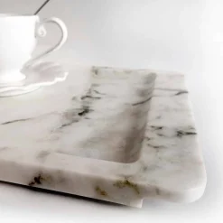 Viadurini Kitchen Küchenzubehör-Rechteckiges Tablett aus modernem geädertem weißem Marmor Made in Italy - Stora