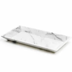 Viadurini Kitchen Küchenzubehör-Rechteckiges Tablett aus weißem Carrara-Marmor Made in Italy - Vassili