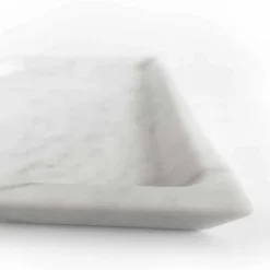 Viadurini Kitchen Küchenzubehör-Rechteckiges Tablett aus poliertem weißem Carrara-Marmor Made in Italy - Alga
