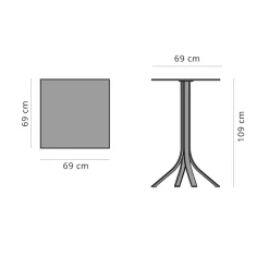 Viadurini in the Garden Garten Beistelltisch-Reckstange für den Außenbereich mit 4 Beinen aus Aluminium in 2 Farben - Filomena