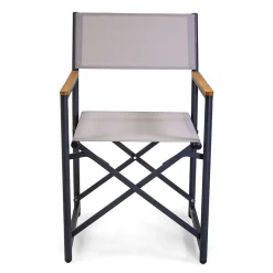 Viadurini in the Garden Metallsessel-Regiestuhl aus Aluminium, Textilene und Teak Armlehne - Tenda