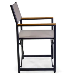 Viadurini in the Garden Metallsessel-Regiestuhl aus Aluminium, Textilene und Teak Armlehne - Tenda