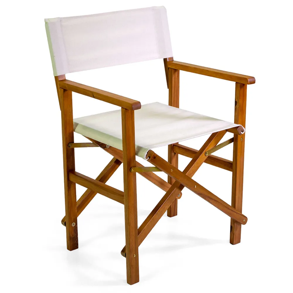 Viadurini in the Garden Holzsessel-Regiestuhl aus geöltem Akazienholz Naturfarbe - Technical