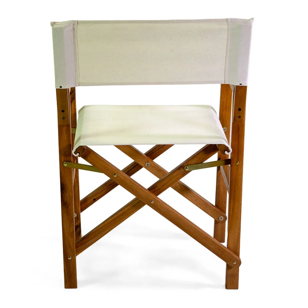 Viadurini in the Garden Holzsessel-Regiestuhl aus geöltem Akazienholz Naturfarbe - Technical