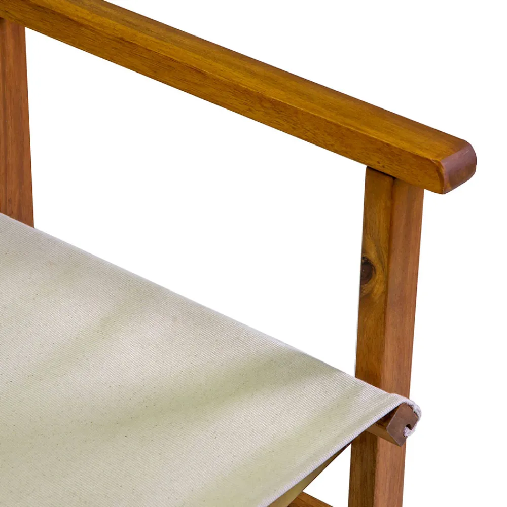 Viadurini in the Garden Holzsessel-Regiestuhl aus geöltem Akazienholz Naturfarbe - Technical