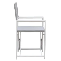 Viadurini in the Garden Gartenstühle Metall-Regista Outdoor Stuhl aus weißem Metall und grauem Textilene - Nature