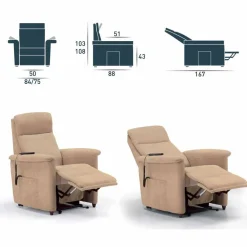 Stile Relax Aufstehsessel Und Massagesessel-Relaxsessel mit 2 Motoren mit Aufstehhilfe Via Firenze