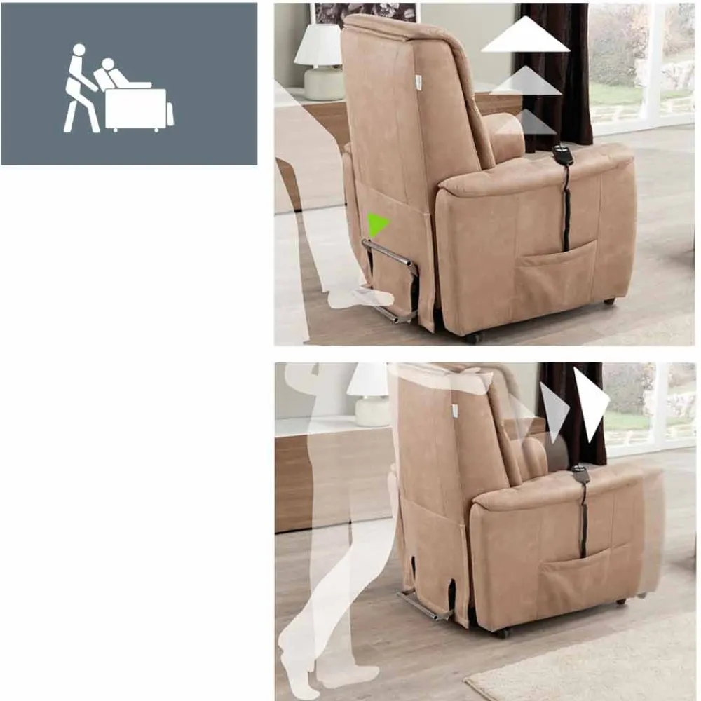 Stile Relax Aufstehsessel Und Massagesessel-Relaxsessel mit Aufstehhilfe und 1 Motor Made in Italy Via Verona