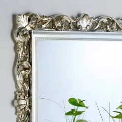 Viadurini Classic Wandspiegel-Repro Wandspiegel Altsilber mit ornamentreichen Spiegelrahmen 98x98 Marsy