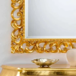 Viadurini Classic Wandspiegel-Repro Wandspiegel in Blattgold mit Spiegelrahmen Paris