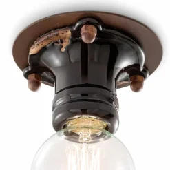 Ferroluce Vintage Deckenleuchten-Retro Lampe aus Keramik und Metall Cloe