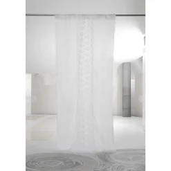 Viadurini Textile Leinenvorhänge-Retro Leichter Leinenvorhang mit Organza und italienischer Luxusstickerei - Marinella