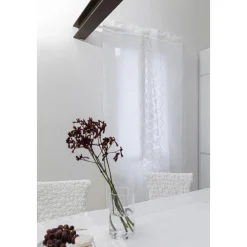 Viadurini Textile Leinenvorhänge-Retro Leichter Leinenvorhang mit Organza und italienischer Luxusstickerei - Marinella