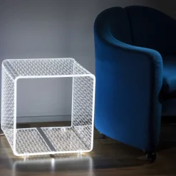 Viadurini Lighting Moderne Tischlampen-RGB-LED-Lampe in transparentem Acryl-Kristall-Laser-Dekor - Robiola