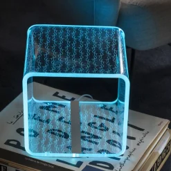 Viadurini Lighting Moderne Tischlampen-RGB-LED-Lampe in transparentem Acryl-Kristall-Laser-Dekor - Robiola