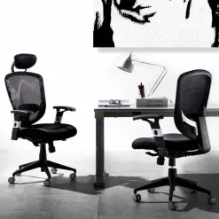 Viadurini Living Bürosessel-Richtungs- und Funktionsdrehender moderner schwarzer Stuhl - Simona