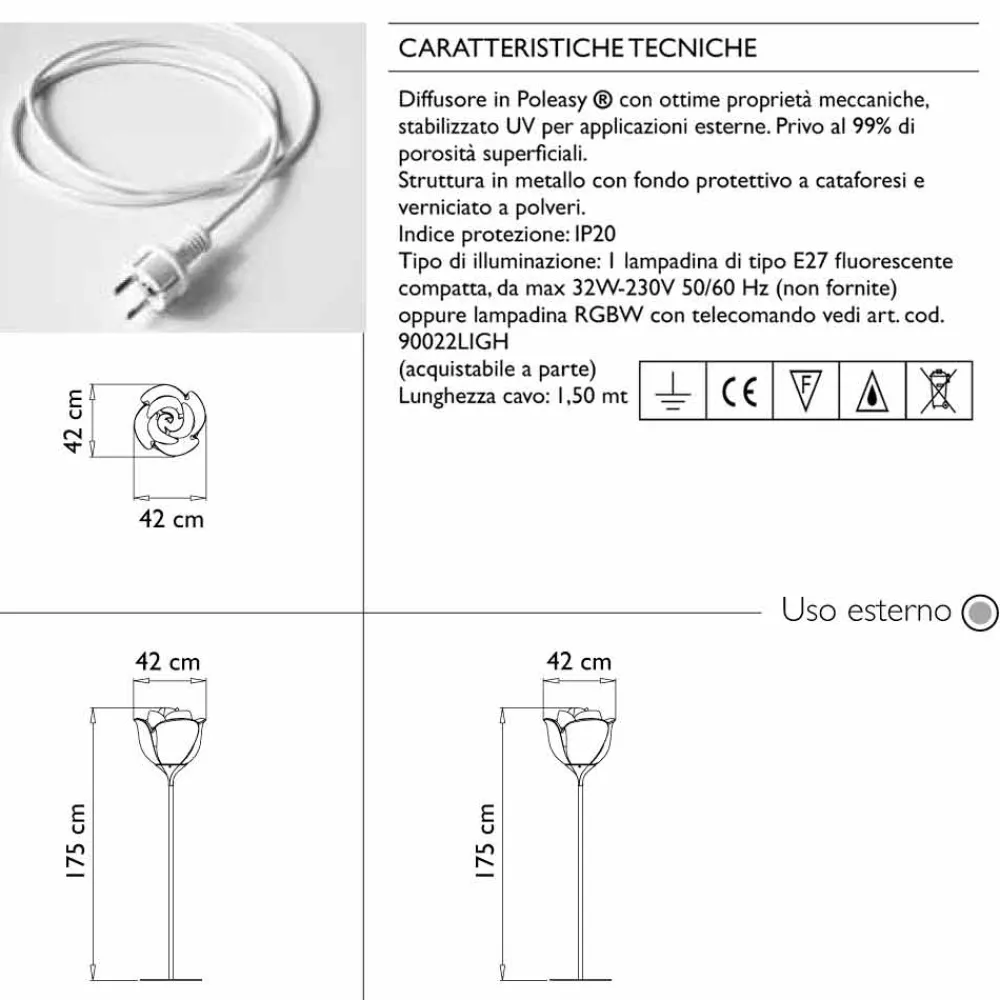 Myyour Design Beleuchtung-Rose Shaped Modern Design Outdoor Stehleuchte - Baby Love von
