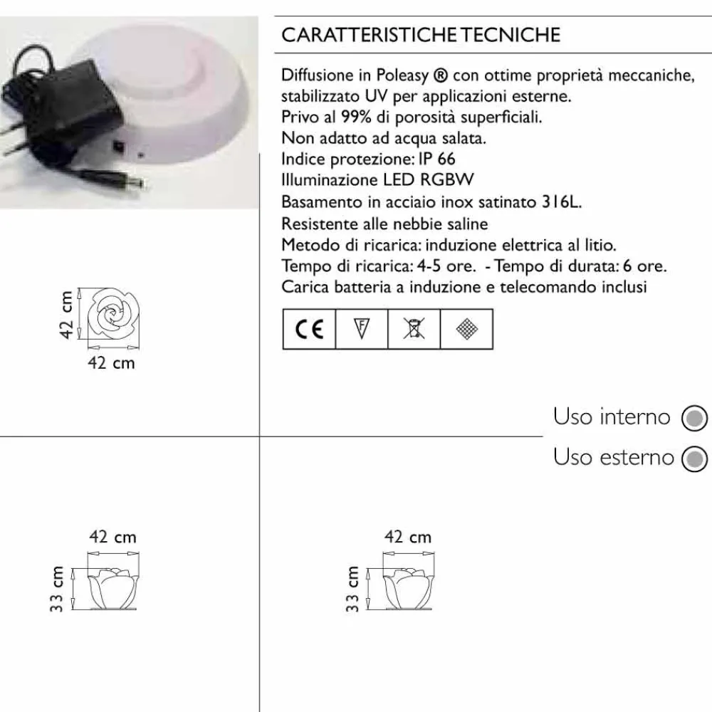 Myyour Design Tischlampen-Rosenförmige Tischlampe mit Induktions-RGBW-LED - Baby Love von