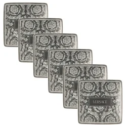 Versace Becher Set Design-Rosenthal 6 flache quadratische Schalen mit -Logo - Barock