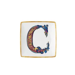 Versace Becher Set Design-Rosenthal Alphabet 6 flache, quadratische Porzellanschalen - Alphabet