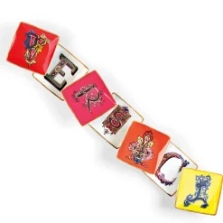 Versace Becher Set Design-Rosenthal Alphabet 6 flache, quadratische Porzellanschalen - Alphabet