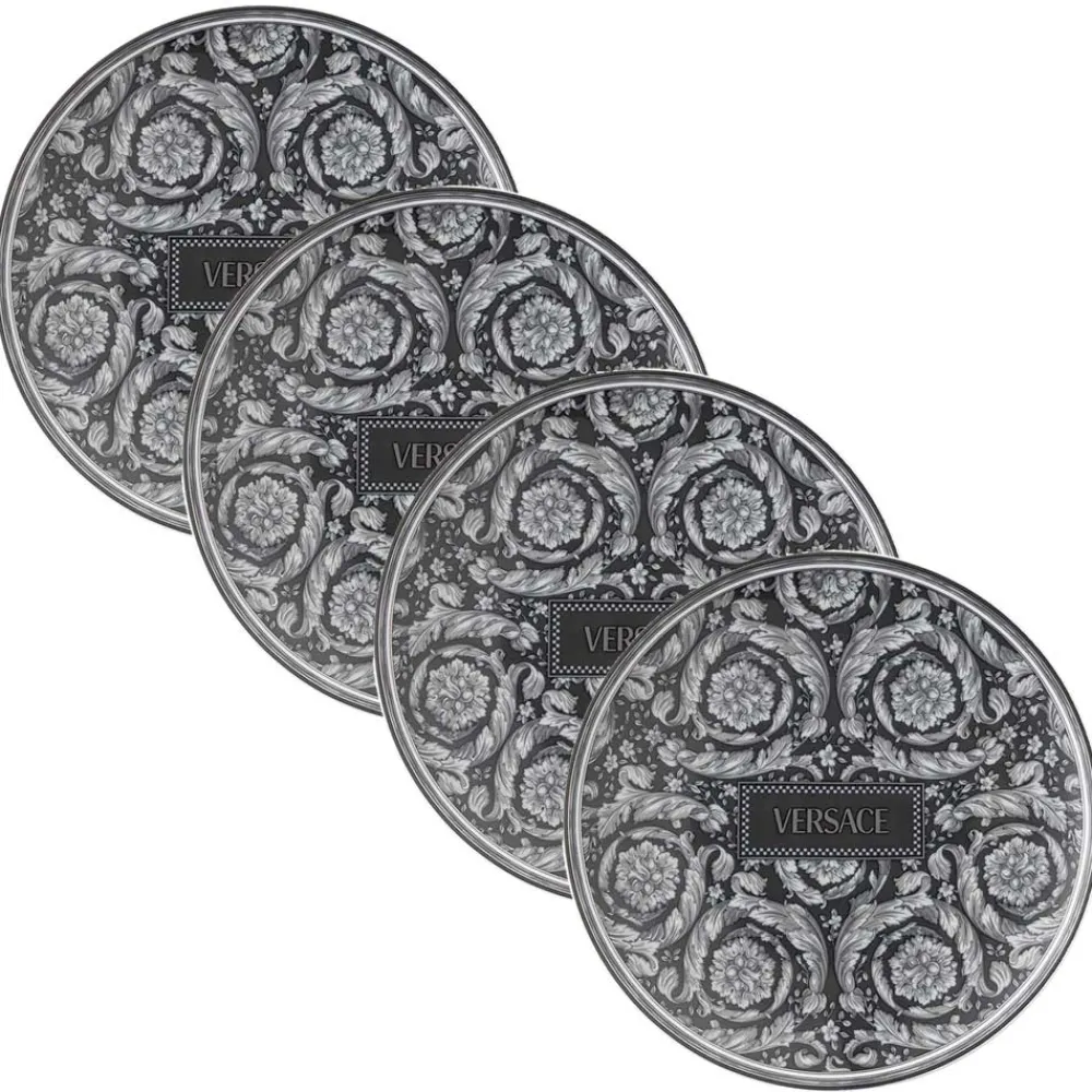 Versace Teller Set-Rosenthal Barocco 4 Speiseteller Durchmesser 17 cm aus Porzellan - Barocco