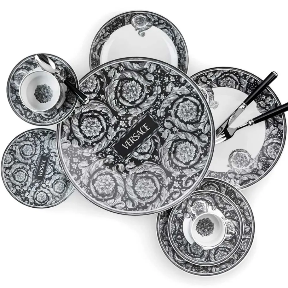 Versace Teller Set-Rosenthal Barocco 4 Speiseteller Durchmesser 17 cm aus Porzellan - Barocco