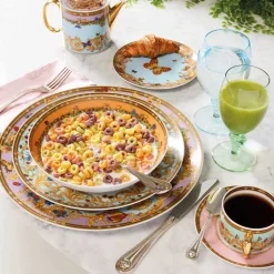 Versace Teller Set-Rosenthal Le Jardin 4 Speiseteller Durchmesser 18 cm aus Porzellan - Jardin
