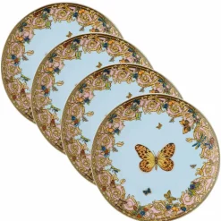 Versace Teller Set-Rosenthal Le Jardin 4 Speiseteller Durchmesser 17 cm aus Porzellan - Jardin