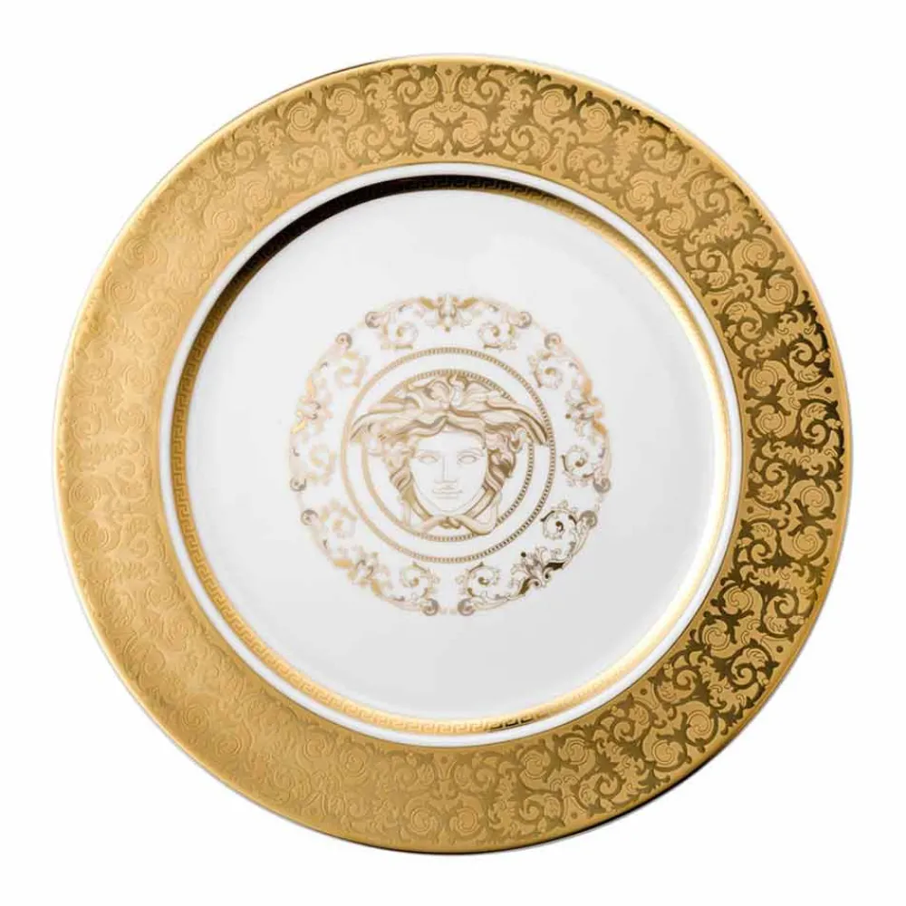Versace Teller Set-Rosenthal Medusa Gala Gold Tellerhalter 30cm Porzellan