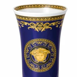 Versace Deko Vasen-Rosenthal Medusa Blau Modernes Design Porzellanvase 26cm