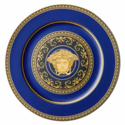Versace Teller Set-Rosenthal Medusa Blue Plate Platzhalter aus Porzellan Design