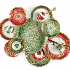 Versace Geschirr Teller-Rosenthal Medusa Garland Grüner Weihnachtsteller 33 cm - Weihnachten