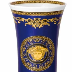Versace Deko Vasen-Rosenthal Medusa Blue Vase aus modernem Design Porzellan 34cm