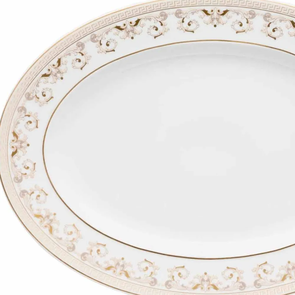 Versace Teller Set-Rosenthal Medusa Gala Ovale Teller 34cm aus Porzellan