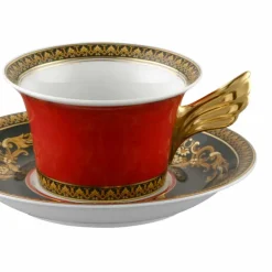 Versace Tee Set Und Kaffee Set-Rosenthal Red Medusa Teetasse modernes Design Porzellan