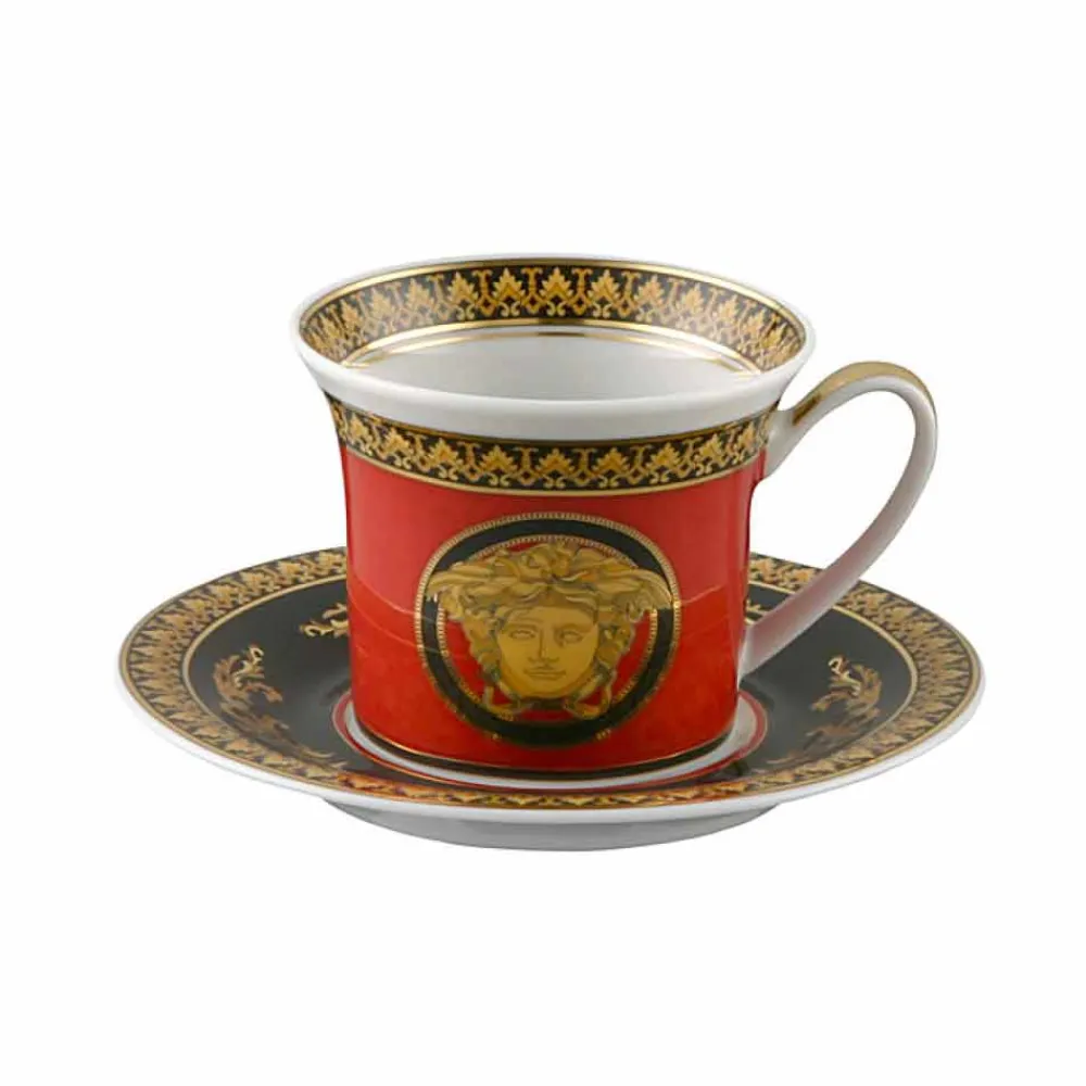Versace Tee Set Und Kaffee Set-Rosenthal Red Medusa Espressotasse in Porzellandesign