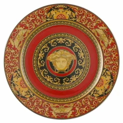 Versace Teller Set-Rosenthal Red Medusa Tellerhalter 30cm aus Porzellan