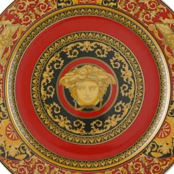 Versace Teller Set-Rosenthal Red Medusa Tellerhalter 30cm aus Porzellan