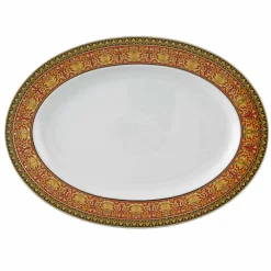 Versace Teller Set-Rosenthal Red Medusa Ovale Designplatte aus Porzellan