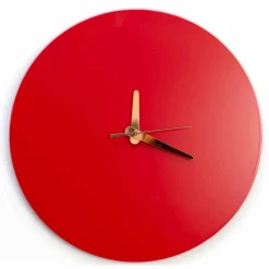 Viadurini Time Design Wanduhren-Rote Wanduhr mit italienischem rundem und modernem Design in Holz - Callisto