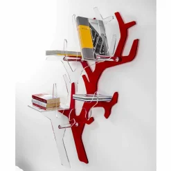 Viadurini Living Moderne Design Bücherregale-Roter Wandbücherschrank des modernen Entwurfs Carols, hergestellt in Italien