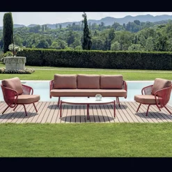 Viadurini in the Garden Garten Lounge Set-Rotes oder grünes Aluminium-Garten-Wohnzimmer - Regalrise