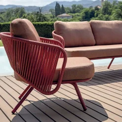 Viadurini in the Garden Garten Lounge Set-Rotes oder grünes Aluminium-Garten-Wohnzimmer - Regalrise