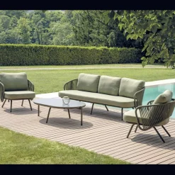 Viadurini in the Garden Garten Lounge Set-Rotes oder grünes Aluminium-Garten-Wohnzimmer - Regalrise