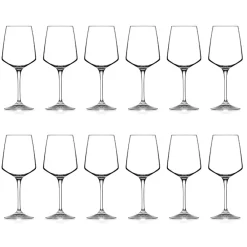 Viadurini Kitchen Italienisches Kristallgeschirr-Rotes oder weißes Eco Crystal Minimal Weinglas Set 12 Stück - Etera