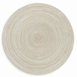 Viadurini Kitchen Amerikanische Tischsets-Runde amerikanische Tischsets aus weißem oder braunem Polyester 12 Stück - Zanette